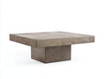 Couchtisch aus Beton 100×100×40 cm – Taupegrau – massive Quadratplatte auf Blockfuß für Wohnzimmer