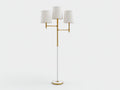 Schreibtischlampe im Stehformat aus Metall 72×40×165 cm – Weiß/Gold – drei Stoffschirme für Schlafzimmer