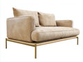 Sofa 180×95×78 cm - Beige Gold - Polstersofa mit Metallrahmen für Wohnzimmer