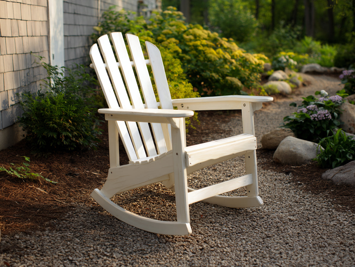 Lounge-Sessel aus Holz 90×72×101 cm - Weiß - Outdoor-Schaukelstuhl für Terrasse