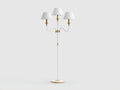Schreibtischlampe 166×74×45 cm - Weiß/Gold - dreiflammige Stehleuchte mit klassischen Schirmen