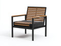 Lounge-Sessel 68×75×88 cm - Schwarz/Braun - mit anthrazitfarbener Sitzauflage
