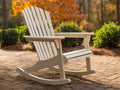 Lounge-Sessel als Schaukelstuhl aus Kunststoff 76×95×101 cm – Cremeweiß – Adirondack-Form mit Kufen für Terrasse