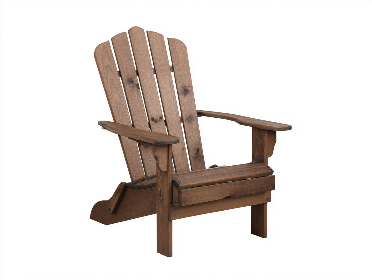 Lounge-Sessel aus Massivholz 80×90×96 cm – Nussbraun – tiefer Sitz mit breiten Armlehnen für Terrasse