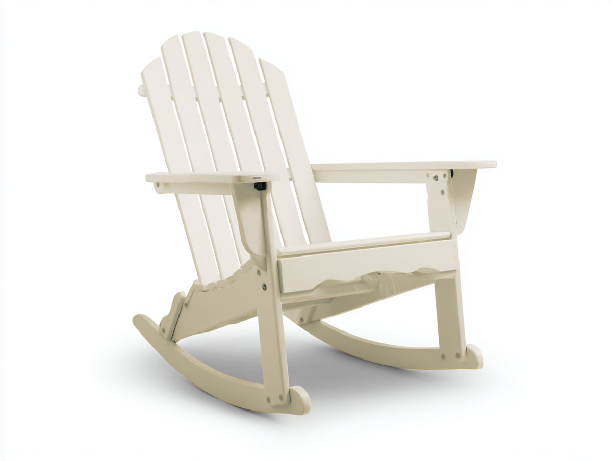 Lounge-Sessel aus Kunststoff 81×94×104 cm - Cremeweiß - Adirondack-Wippstuhl für die Terrasse