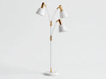Schreibtischlampe im Stehformat aus Metall 70×38×158 cm – Weiß/Gold – drei gerichtete Schirme für Schlafzimmer