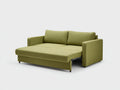 Sofa aus Webstoff 205×98×84 cm – Hellolivgrün – ausziehbare Liegefläche mit Armlehnen für Wohnzimmer