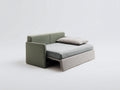 Sofa mit Schlaffunktion aus olivgrünem und hellgrauem Stoff 205×145×85 cm - breite Liegefläche für Wohnzimmer