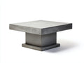 Couchtisch aus Beton 90×90×43 cm – Betongrau – Quadratplatte mit Stufensockel für Wohnzimmer