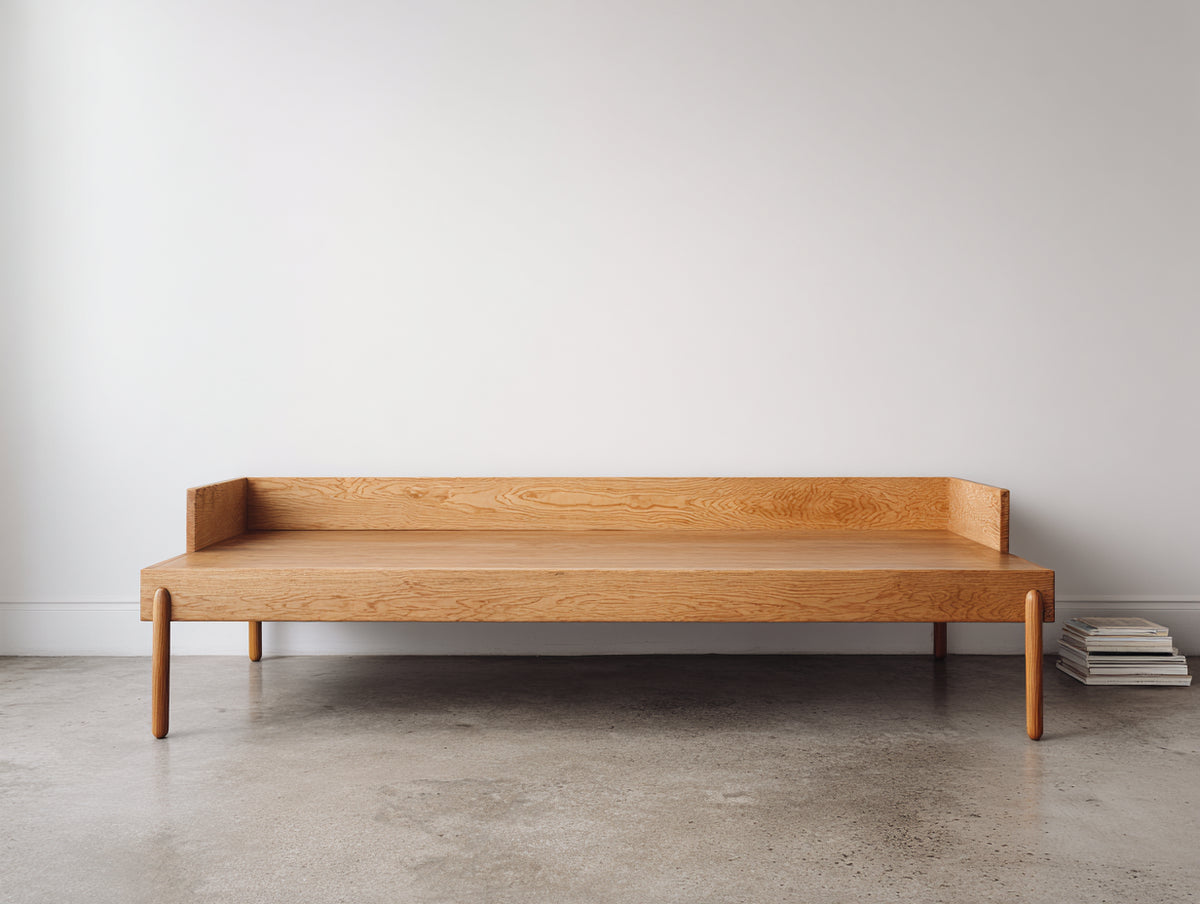 Sofa-Tagesbett aus Holz 200×90×72 cm - Naturbraun - minimalistische Liegefläche fürs Wohnzimmer