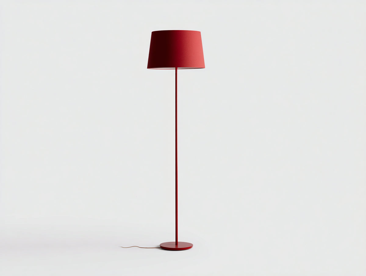 Schreibtischlampe 158×42×42 cm - Rot - schlanke Stehleuchte mit Stoffschirm fürs Schlafzimmer