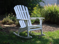 Lounge-Sessel aus Kunststoff 80×98×100 cm – Elfenbeinweiß – Adirondack-Schaukelform mit langen Kufen für Terrasse