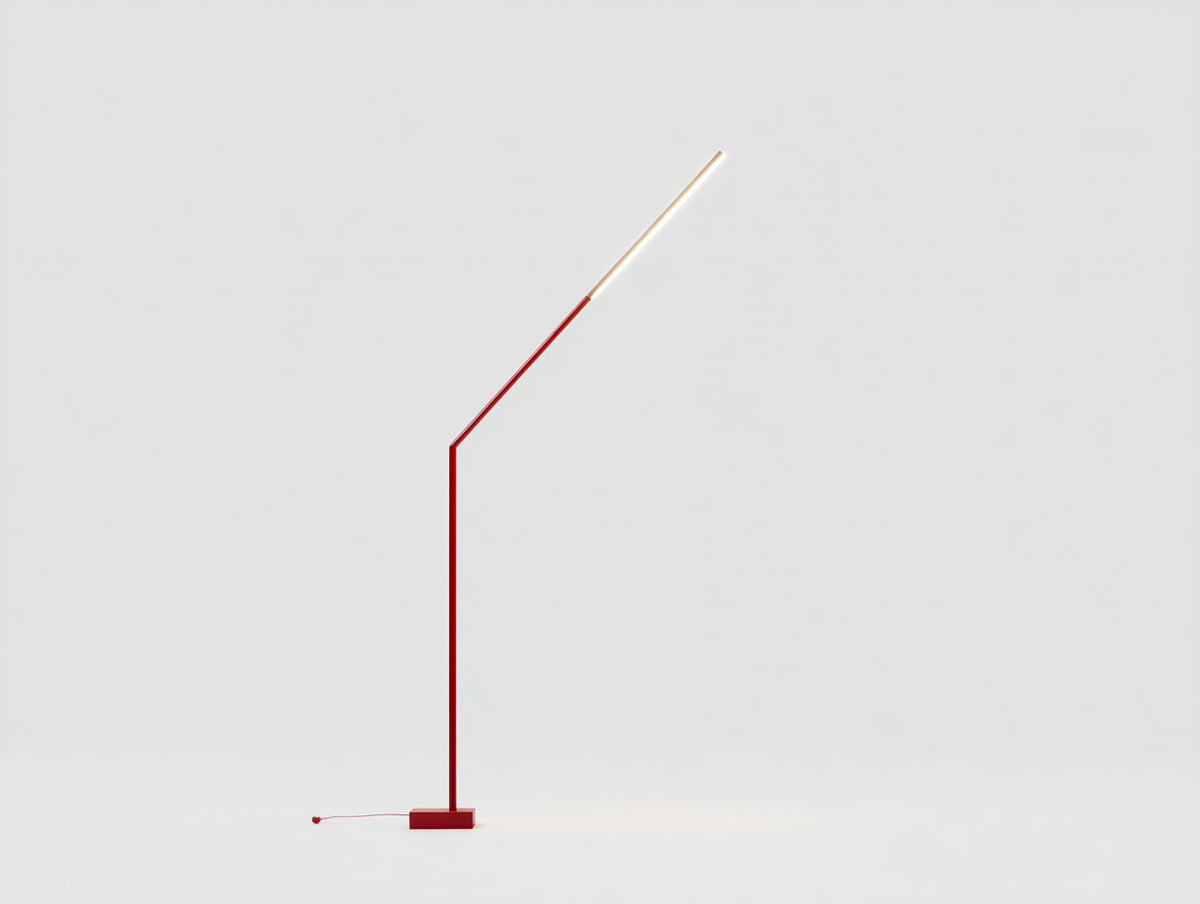 Schreibtischlampe aus Metall 48×16×168 cm – Rot/Weiß – schräge Lichtlinie für Schlafzimmer