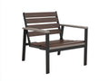 Lounge-Sessel 70×76×89 cm - Schwarz/Braun - Aluminium und WPC für Terrasse